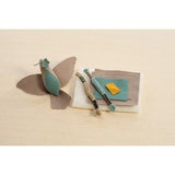 Threadfollower - Beige & Teal Bird in Flight Hand Stitching Kit - Default - gatherhereonline.com