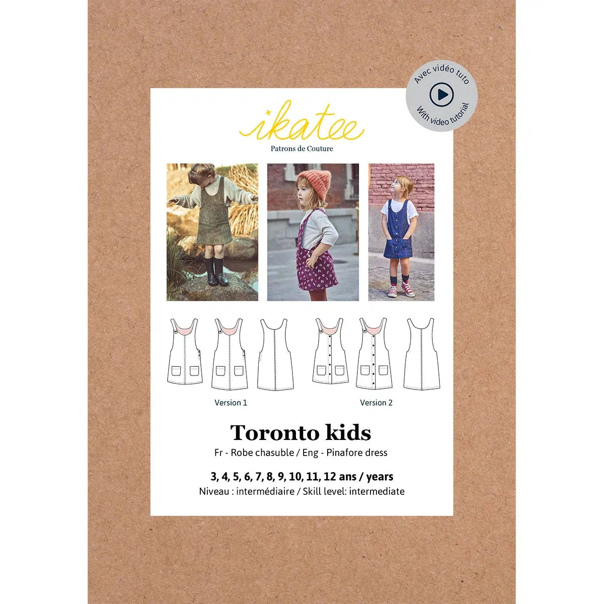 Ikatee-Toronto Pinafore Dress Pattern-sewing pattern - kids-gather here online