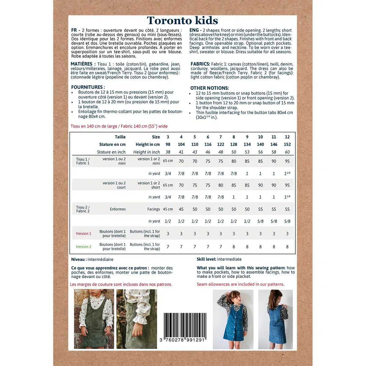 Ikatee-Toronto Pinafore Dress Pattern-sewing pattern - kids-gather here online