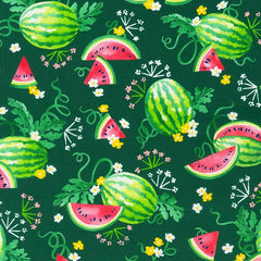 Robert Kaufman-Watermelon on Spruce-fabric-gather here online