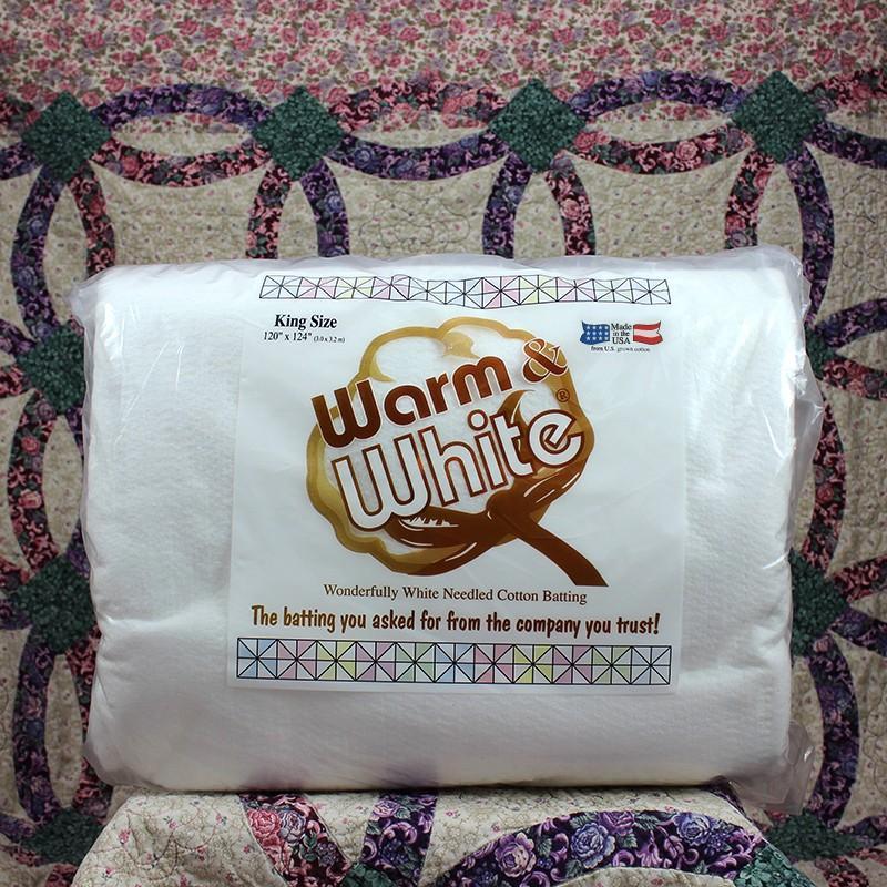 Warm Company Warm & White Cotton Batting - Queen Size, 90 x 108