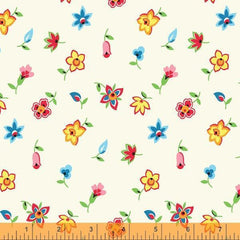Windham Fabrics-Floral Toss Ivory-fabric-gather here online