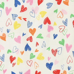 Kokka-Rainbow Hearts on Cotton Canvas-fabric-gather here online