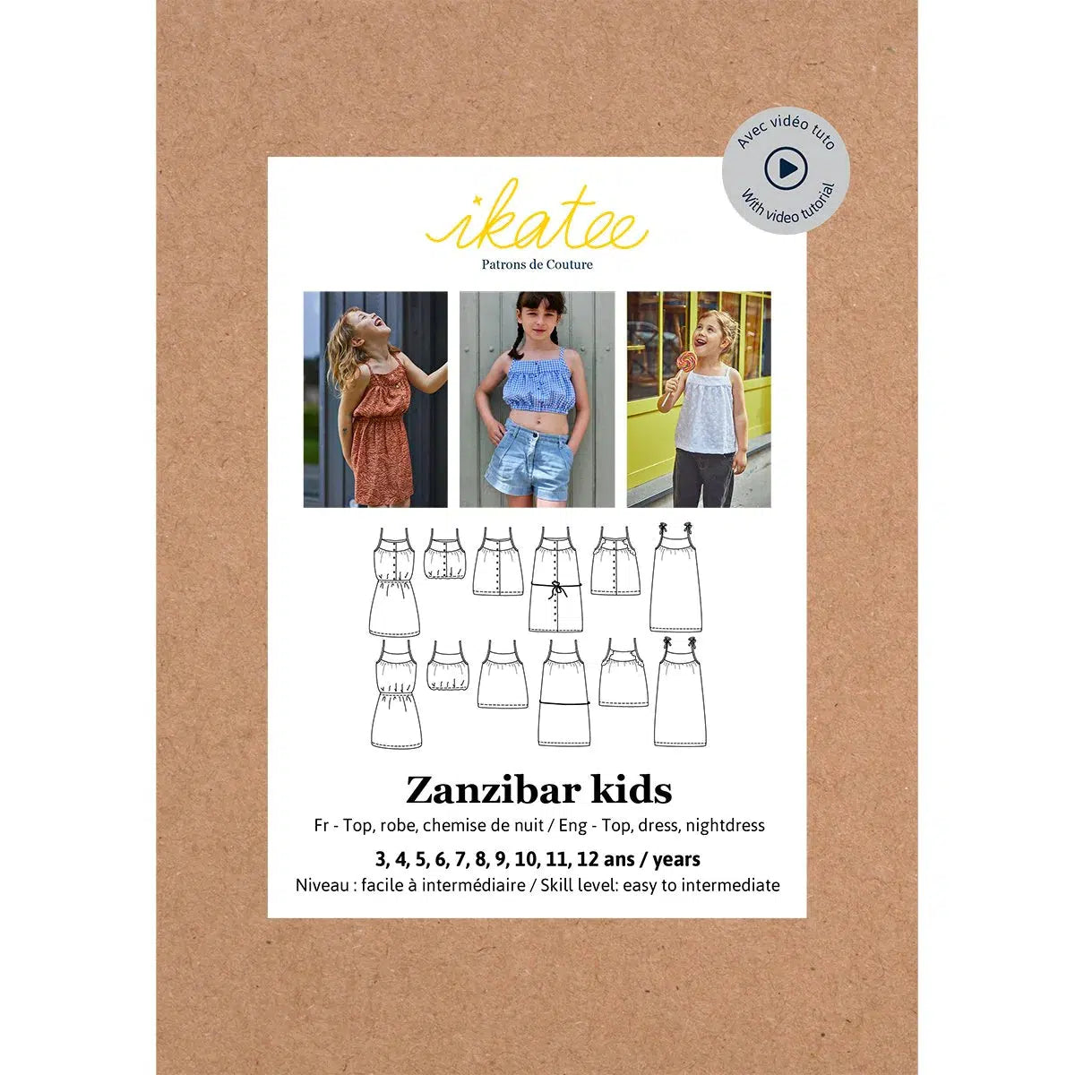 Ikatee-Zanzibar Top & Dress Pattern-sewing pattern - kids-gather here online