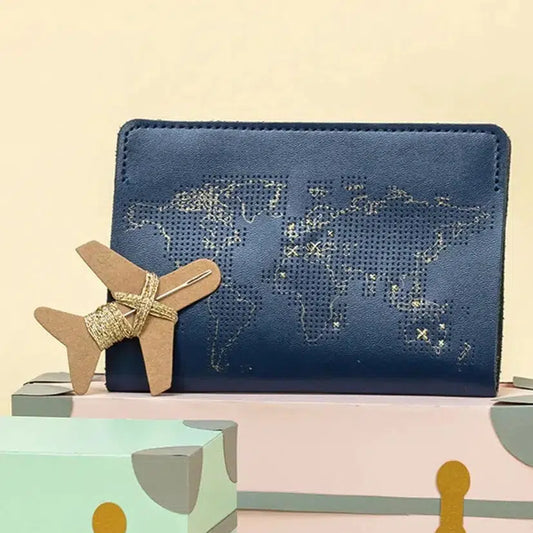 DIY Stitch Where You ve Been Passport Cover Kit Navy Leather