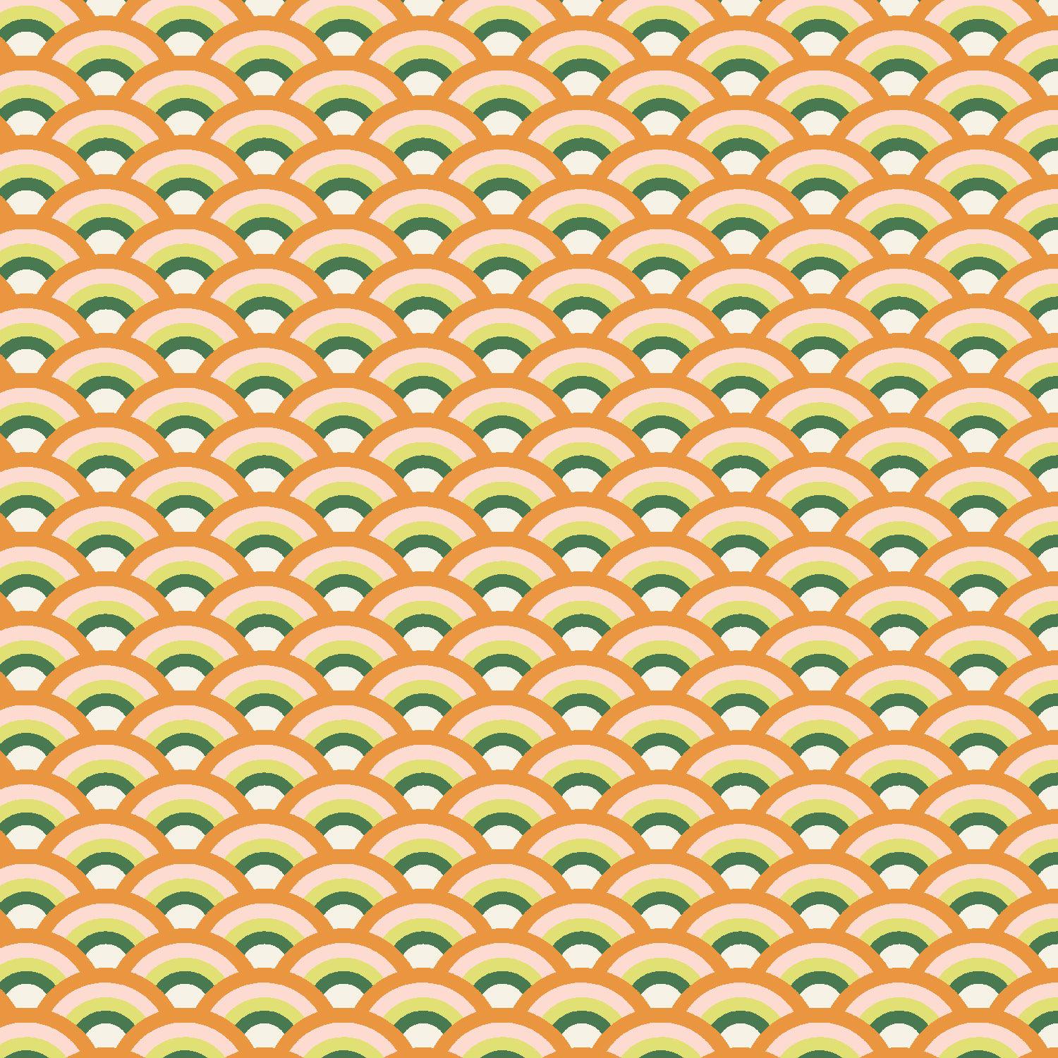 Cotton + Steel-Rainforest Rainbow Orange Burst-fabric-gather here online