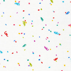 Robert Kaufman-Rainbow Confetti on White-fabric-gather here online