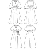 Named Clothing-Hali Wrap Dress & Jumpsuit Pattern-sewing pattern-gather here online