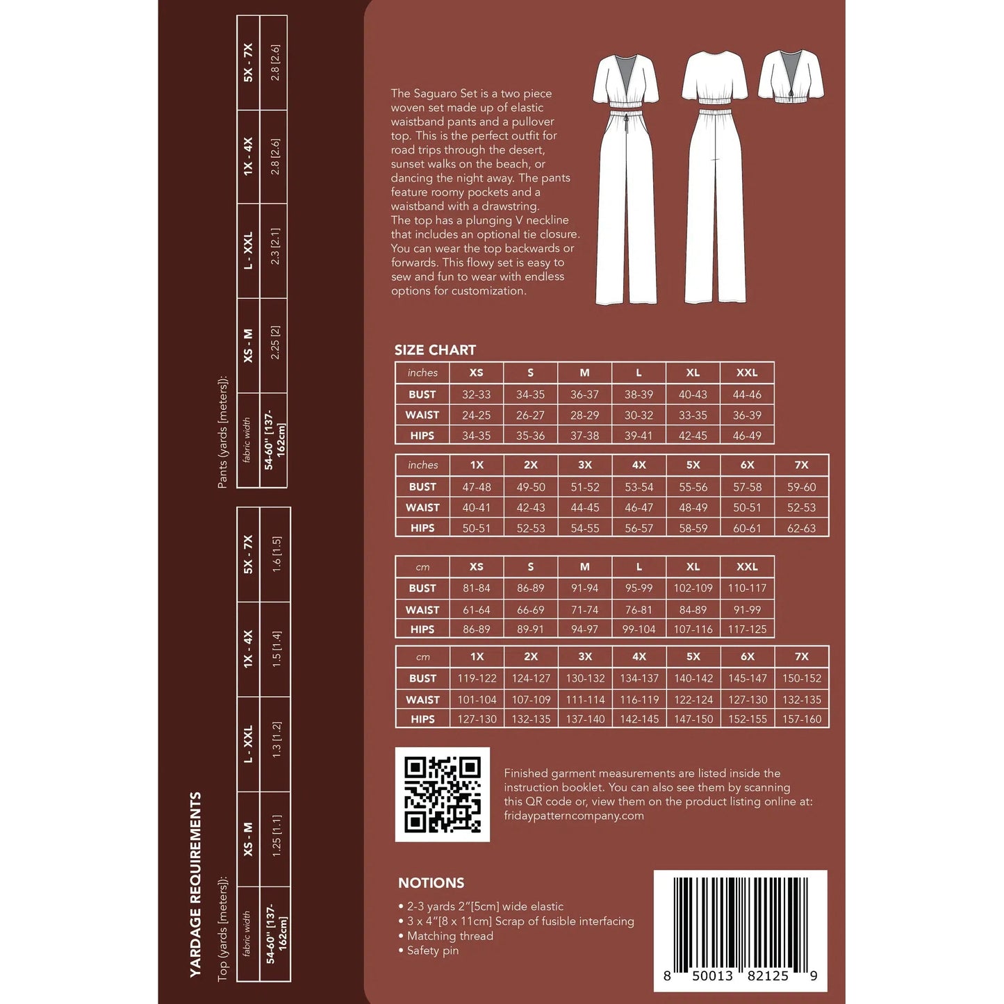 Friday Pattern Company-The Saguaro Set-sewing pattern-gather here online