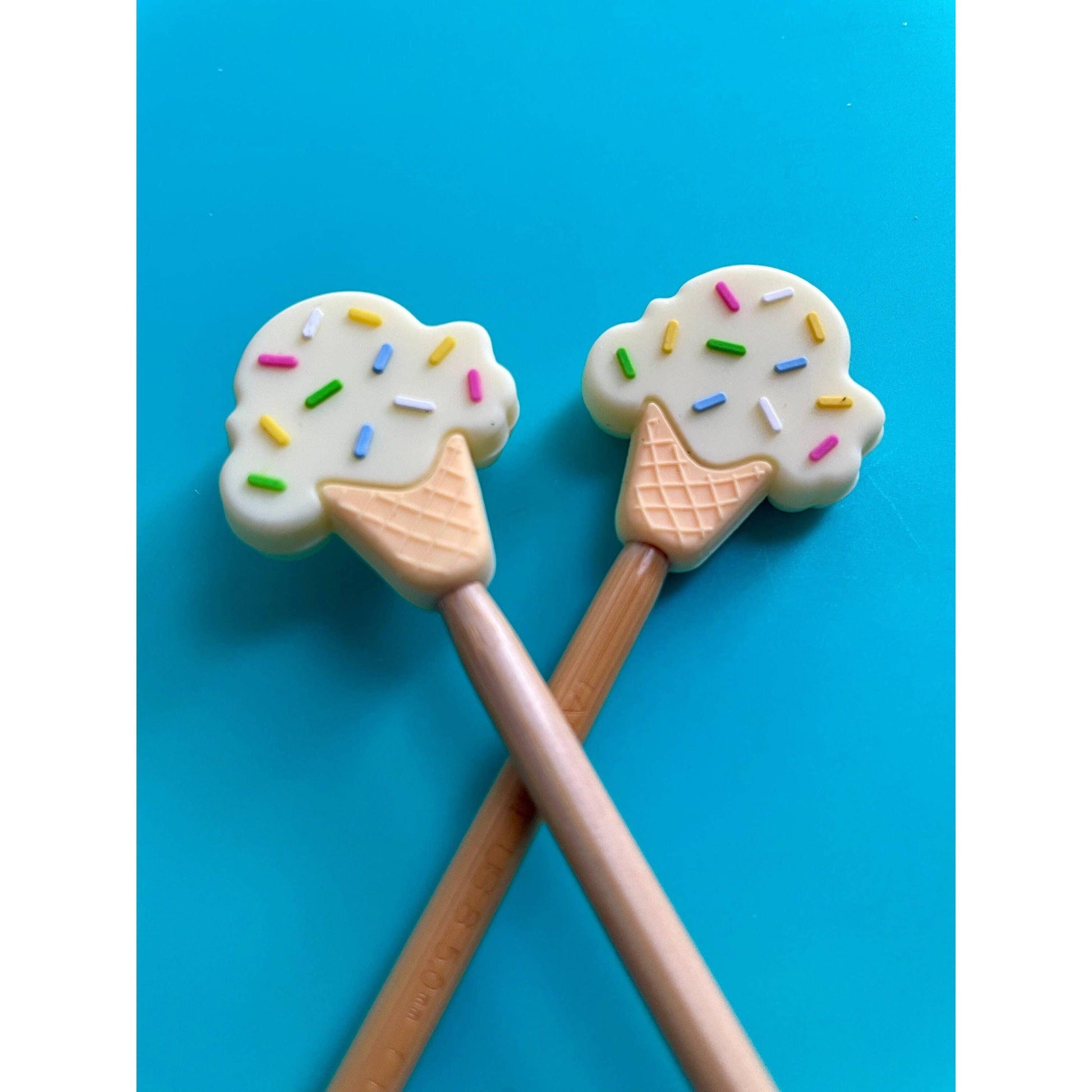 Comma Craft Co-Kawaii Ice Cream Cone Knitting Needle Point Protectors-knitting notion-gather here online