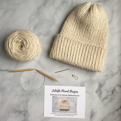 Juliette Pecaut Designs-Learn to Knit Kit: Beanie Kit, Undyed-knitting / crochet kit-gather here online