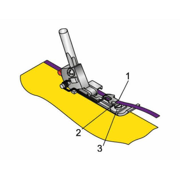 Bernette-b44/b48/b64/b68 Serger Ribbon-couching foot-sewing_machine_feet-gather here online