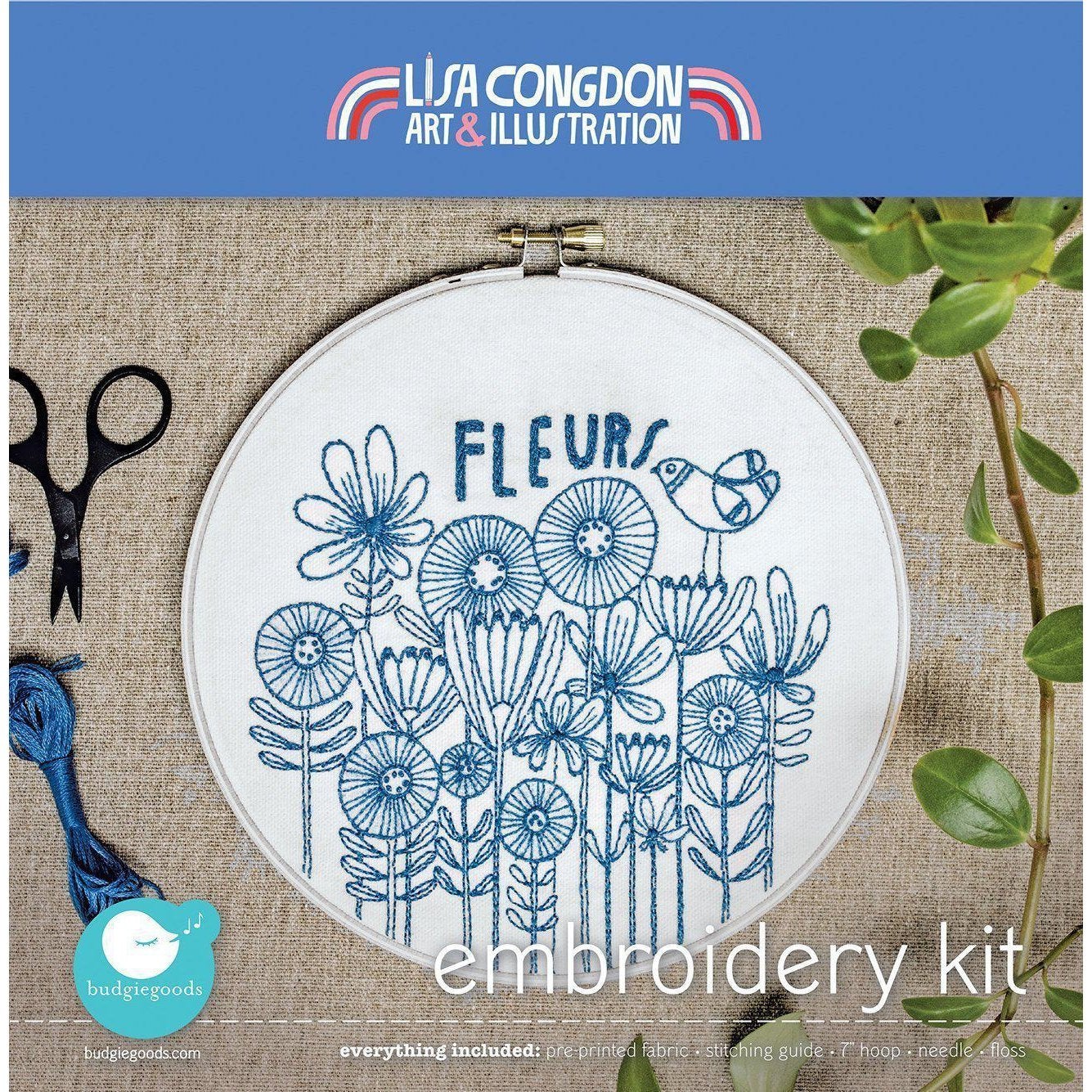 budgiegoods-Fleurs Embroidery Kit-embroidery kit-gather here online