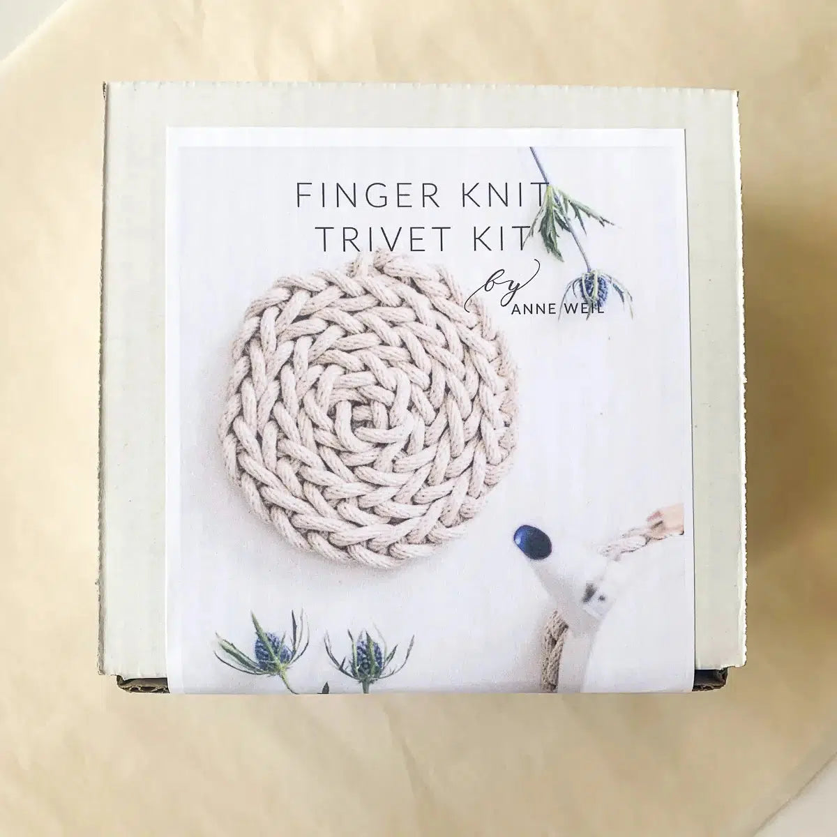 Flax & Twine-Finger Knit Trivet Kit-knitting / crochet kit-gather here online