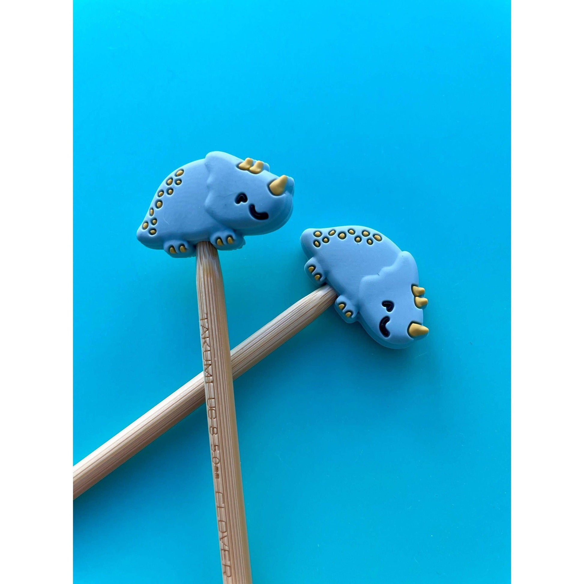 Comma Craft Co-Stegosaurus Knitting Needle Point Protectors-knitting notion-gather here online