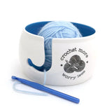 Lenny Mud Corp.-Crochet More Worry Less Yarn Bowl-knitting notion-gather here online