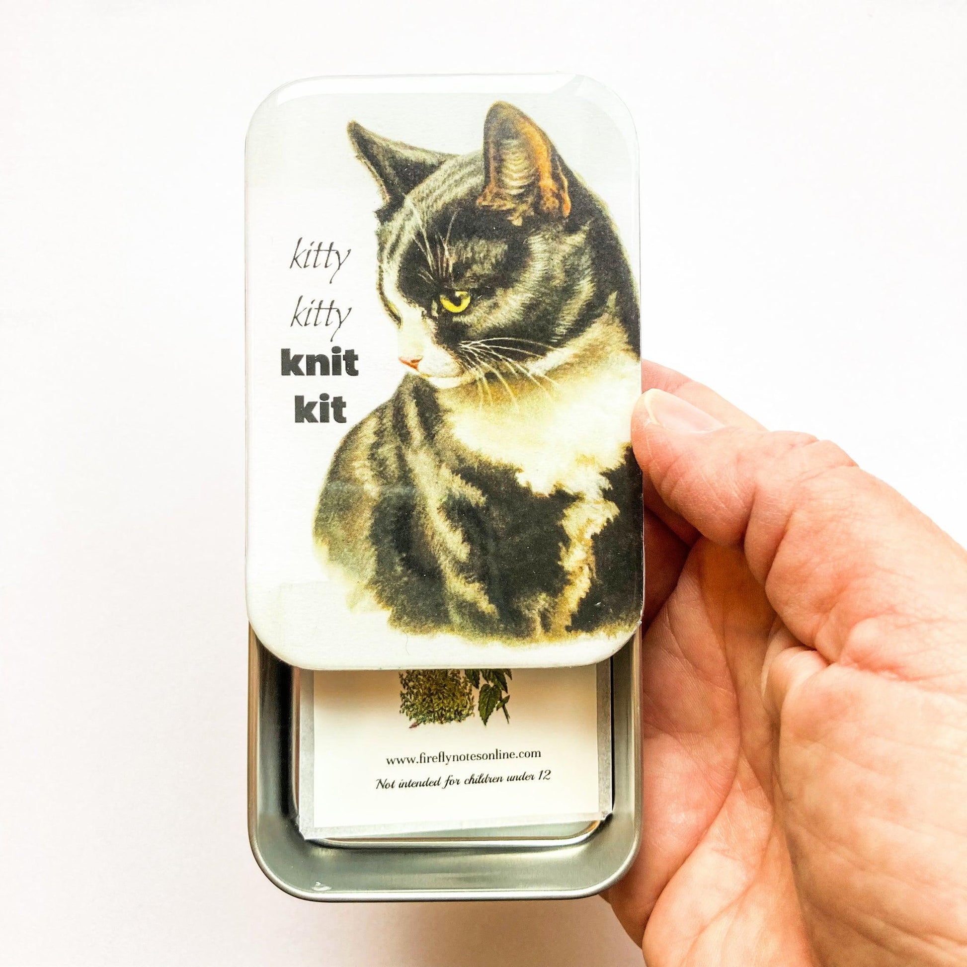 Firefly Notes-Cat Stitch Marker Tin Knit Tool Kit-knitting notion-gather here online