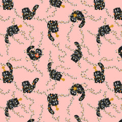 Cotton + Steel-Catmas Tangle Cat's Meow Metallic-fabric-gather here online