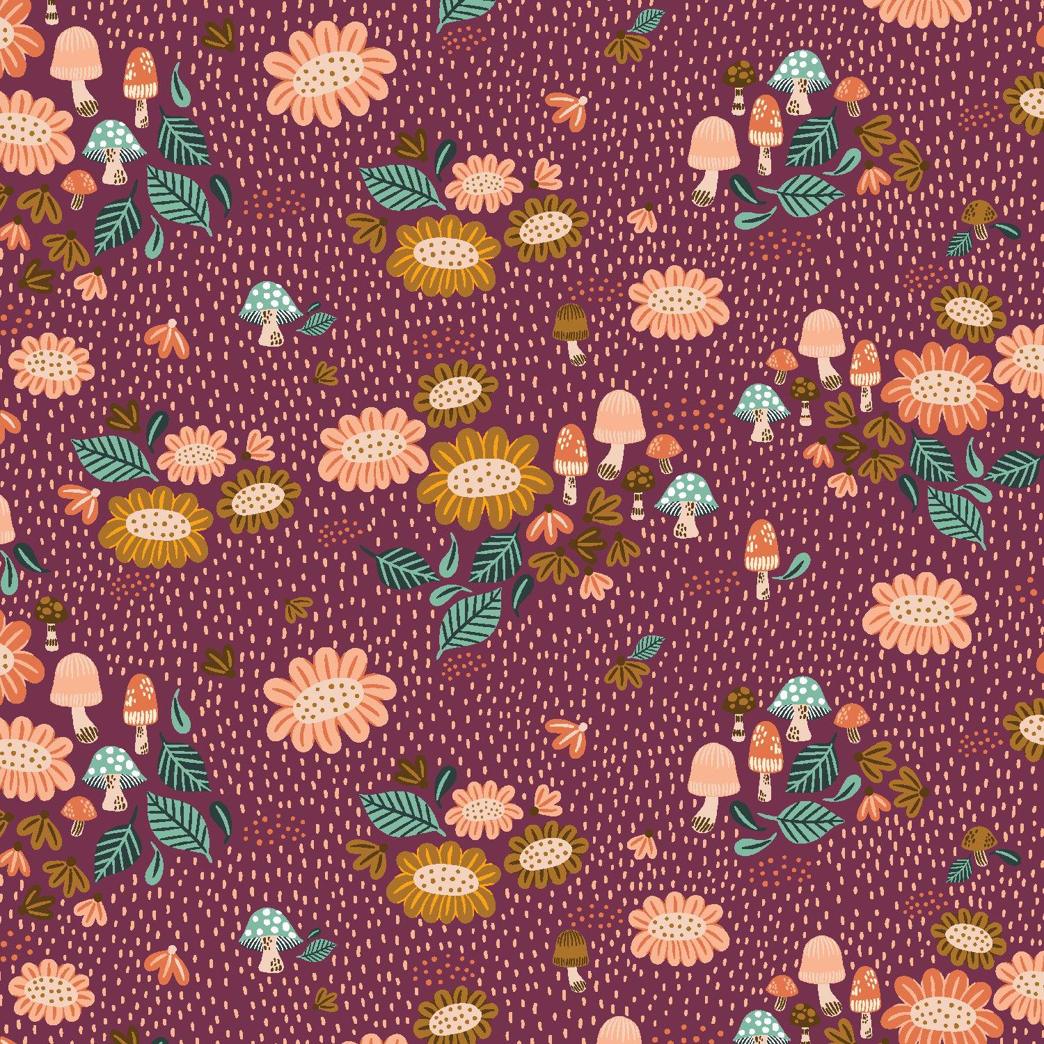 Cotton + Steel-Fiona Floral on Night Flower-fabric-gather here online