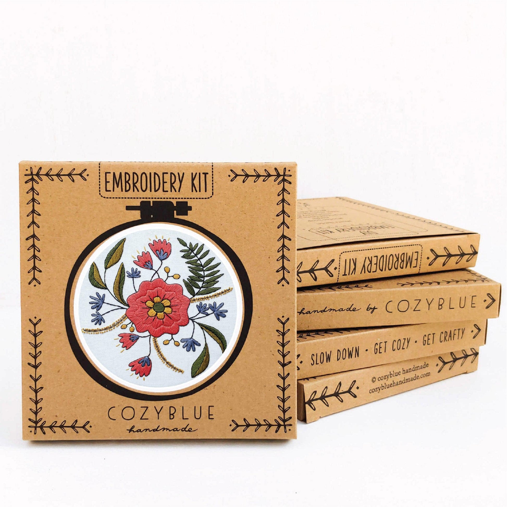 CozyBlue-April Flowers Embroidery Kit-embroidery/xstitch kit-Default-gather here online