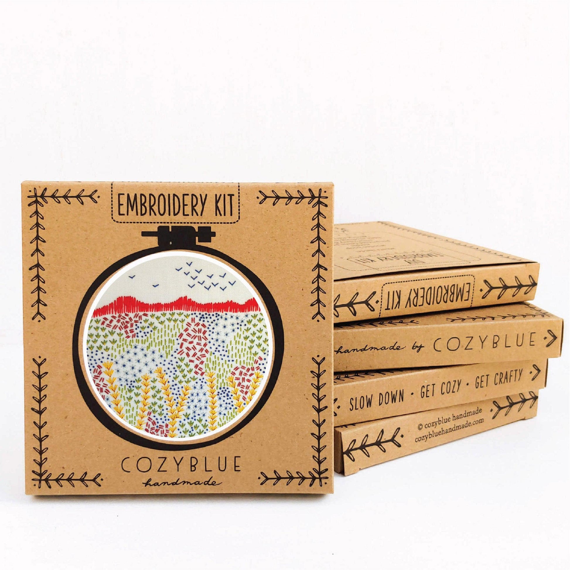 CozyBlue - Evening Walk embroidery kit - Default - gatherhereonline.com