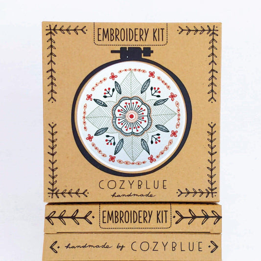 CozyBlue - Floral Mandala Embroidery Kit - Default - gatherhereonline.com