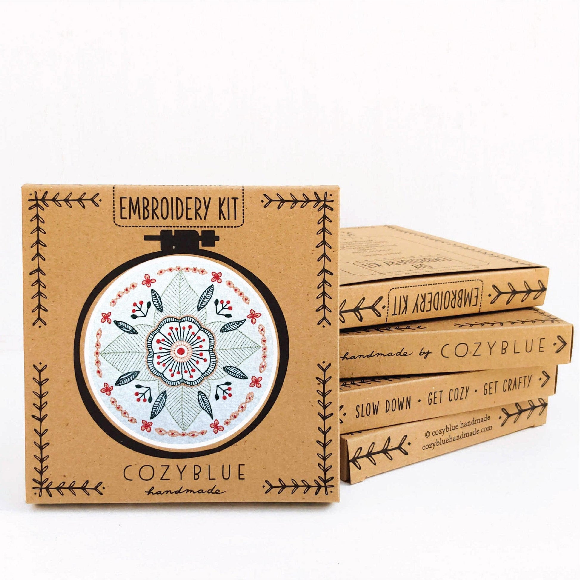 CozyBlue - Floral Mandala Embroidery Kit - Default - gatherhereonline.com