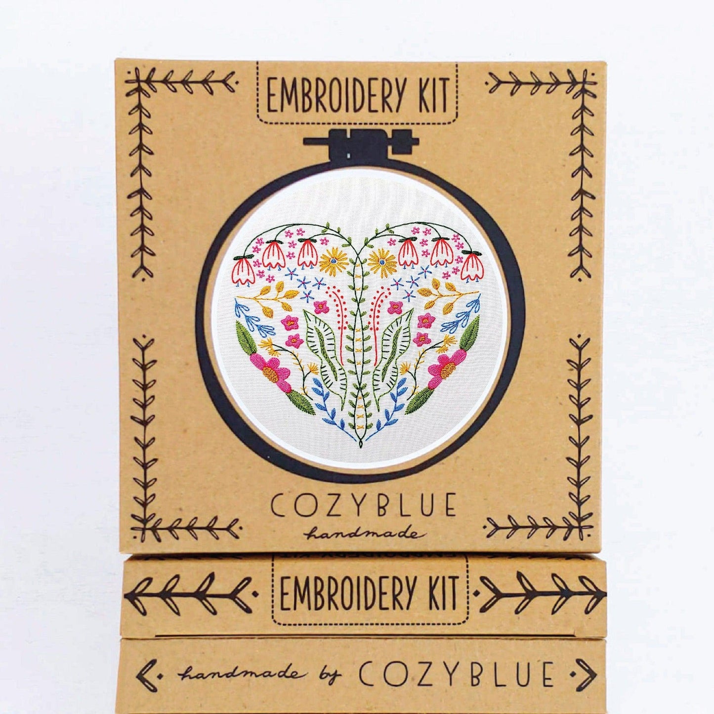 CozyBlue - Full Heart embroidery kit - Default - gatherhereonline.com