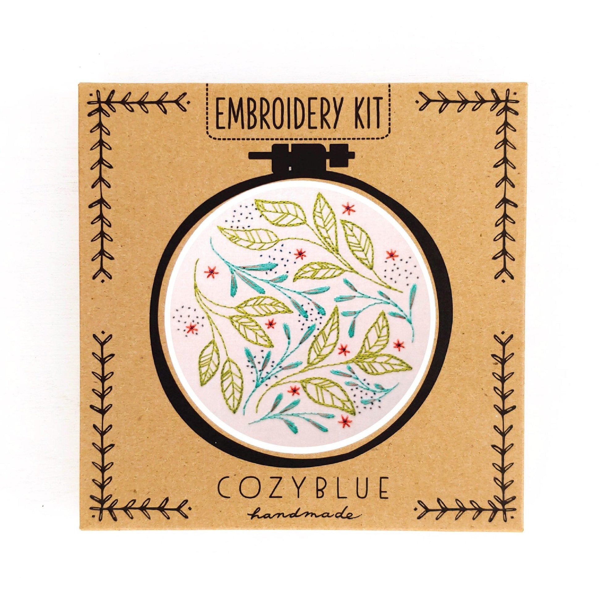 CozyBlue - Leaf Dance embroidery kit - Default - gatherhereonline.com