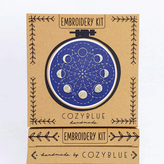 CozyBlue - Lunar Blossom embroidery kit - Default - gatherhereonline.com