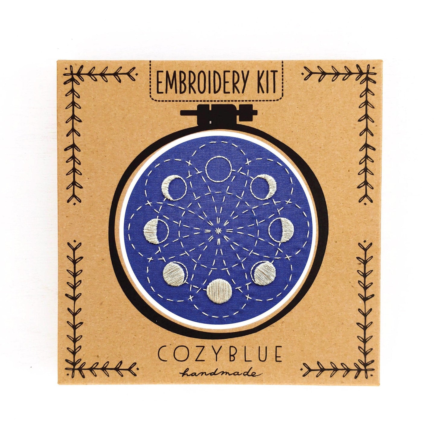 CozyBlue - Lunar Blossom embroidery kit - Default - gatherhereonline.com