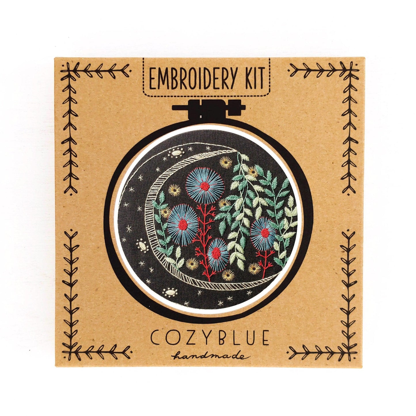 CozyBlue - Night Garden Embroidery Kit - Default - gatherhereonline.com