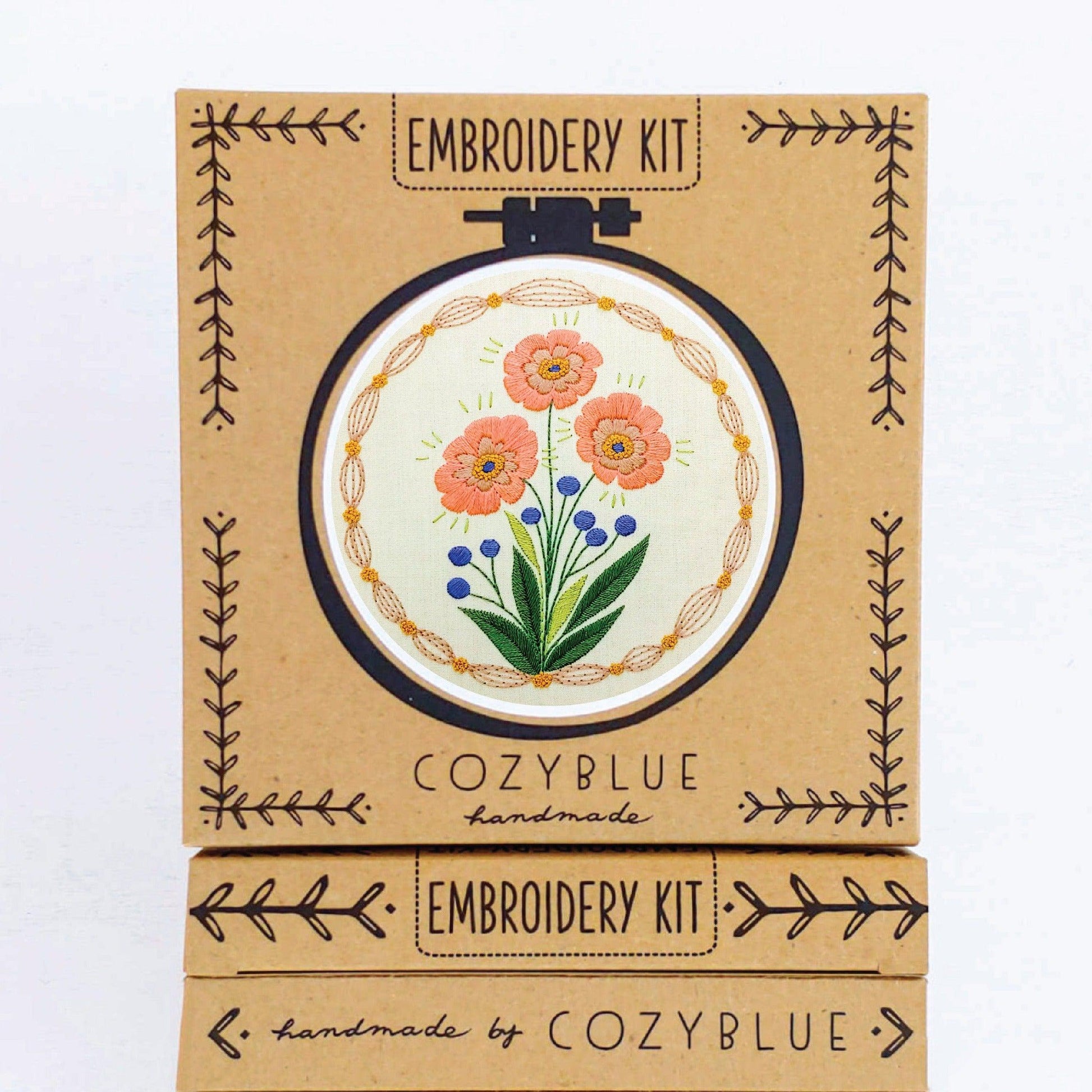 CozyBlue-True Bloom Embroidery Kit-embroidery/xstitch kit-gather here online