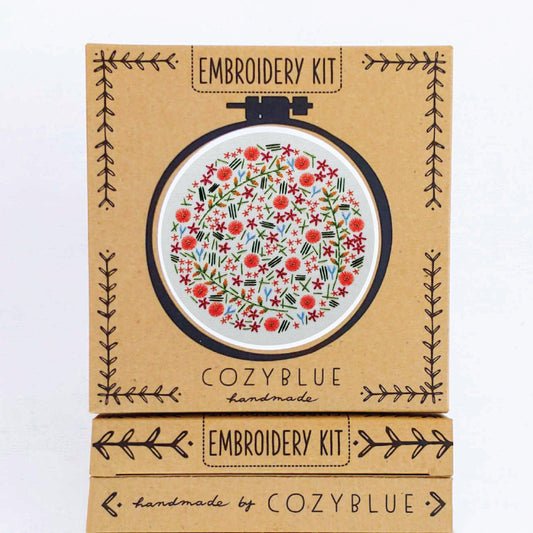 CozyBlue-Wildflower Meadow Embroidery Kit-embroidery/xstitch kit-gather here online