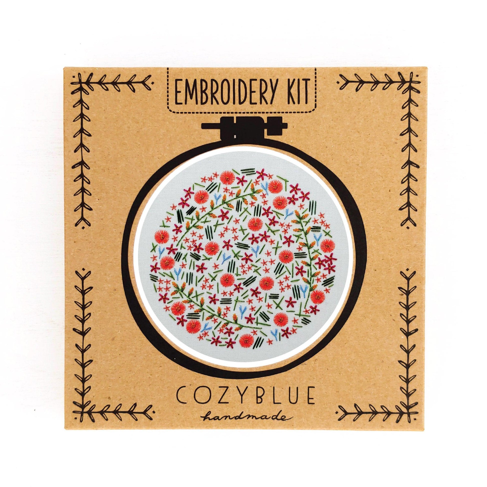 CozyBlue-Wildflower Meadow Embroidery Kit-embroidery/xstitch kit-gather here online