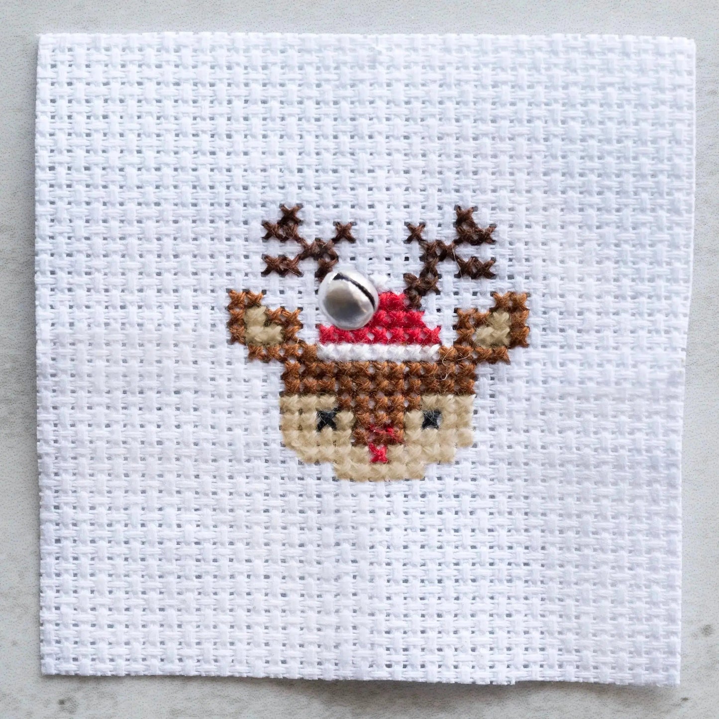 Marvling Bros-Kawaii Christmas Deer Mini Cross Stitch Kit in a Matchbox-xstitch kit-gather here online