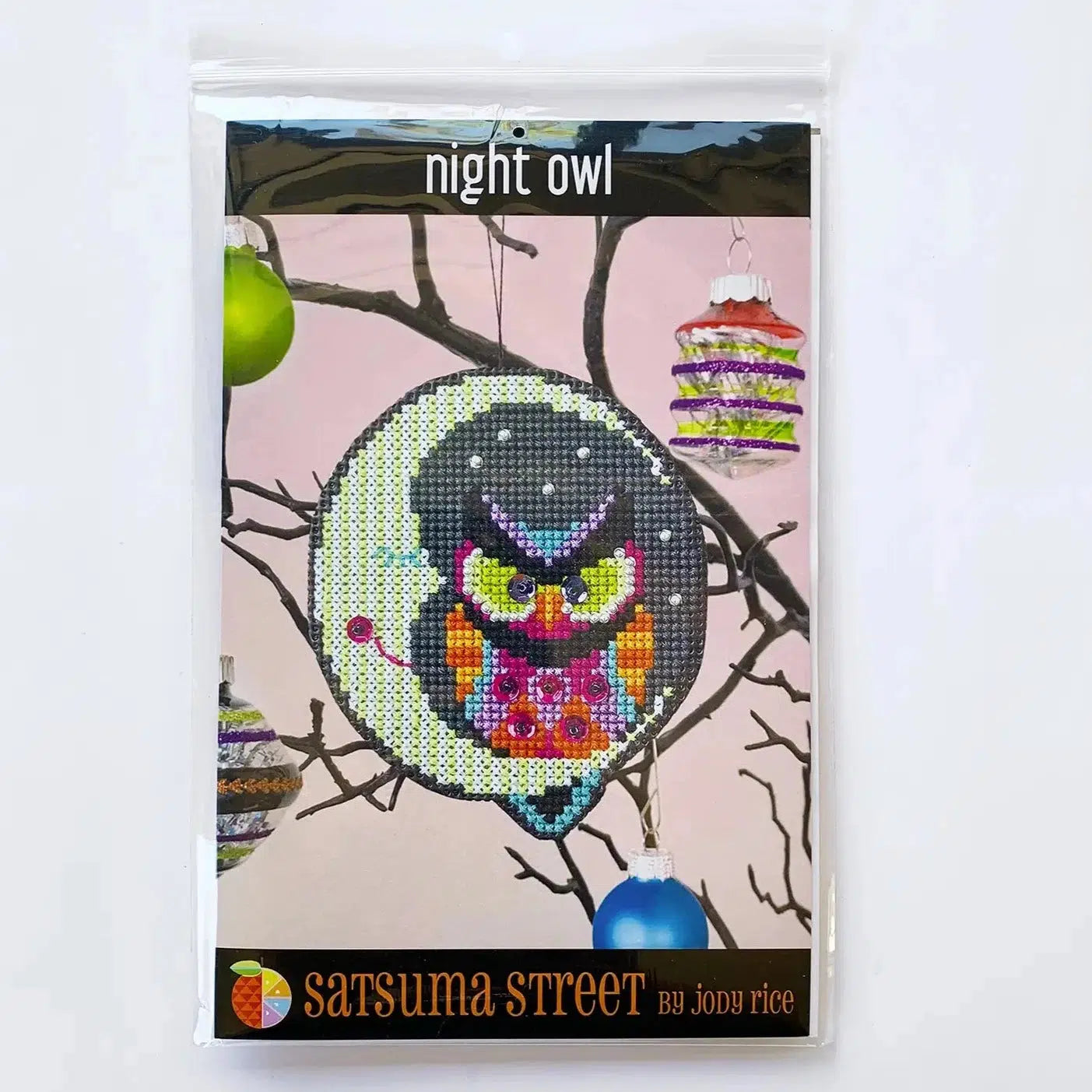 Satsuma Street-Night Owl Cross Stitch Ornament Kit-xstitch kit-gather here online