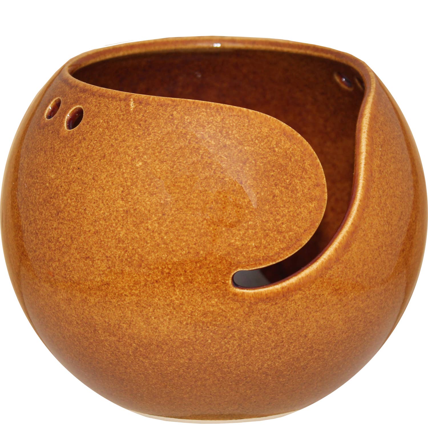 Cōppa Cōllaborative LLC-Minimal Ceramic Yarn Bowl: Cinnamon-knitting notion-gather here online