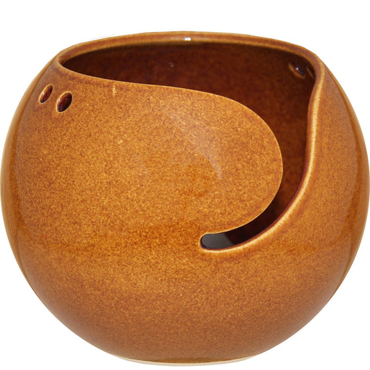 Cōppa Cōllaborative LLC-Minimal Ceramic Yarn Bowl: Cinnamon-knitting notion-gather here online