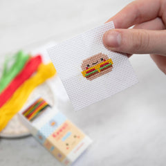 Marvling Bros Ltd-Kawaii Burger Mini Cross Stitch Kit-xstitch kit-gather here online