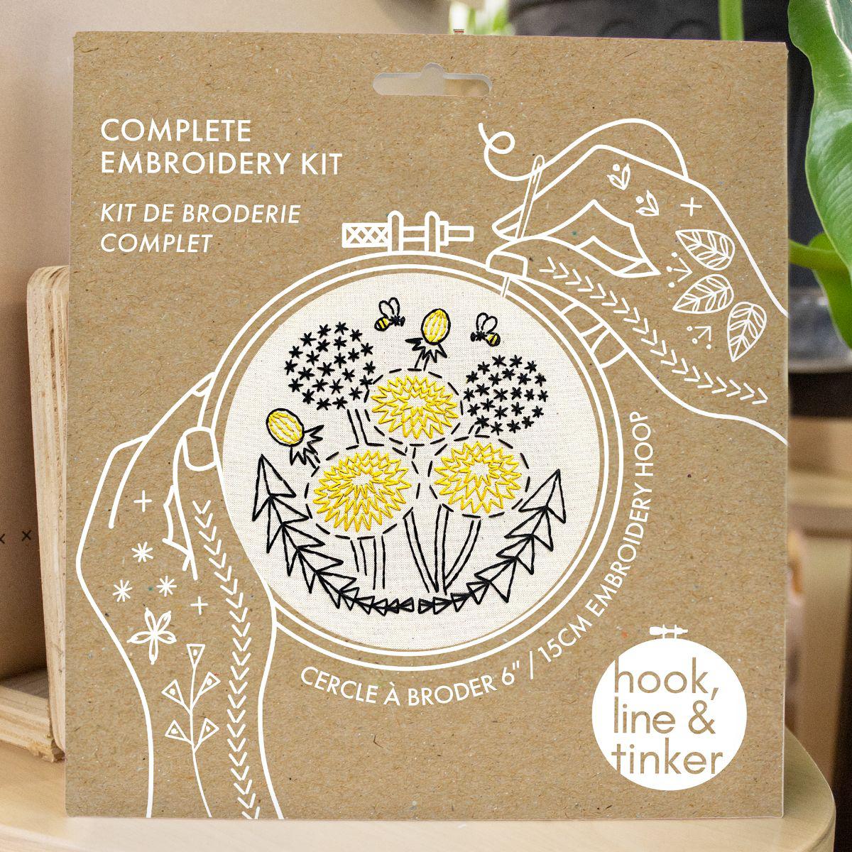 Hook, Line & Tinker-Bee Kind, Dandelion Embroidery Kit-embroidery kit-gather here online