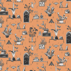 Cotton + Steel-The Killers Tangerine Digiprint-fabric-gather here online