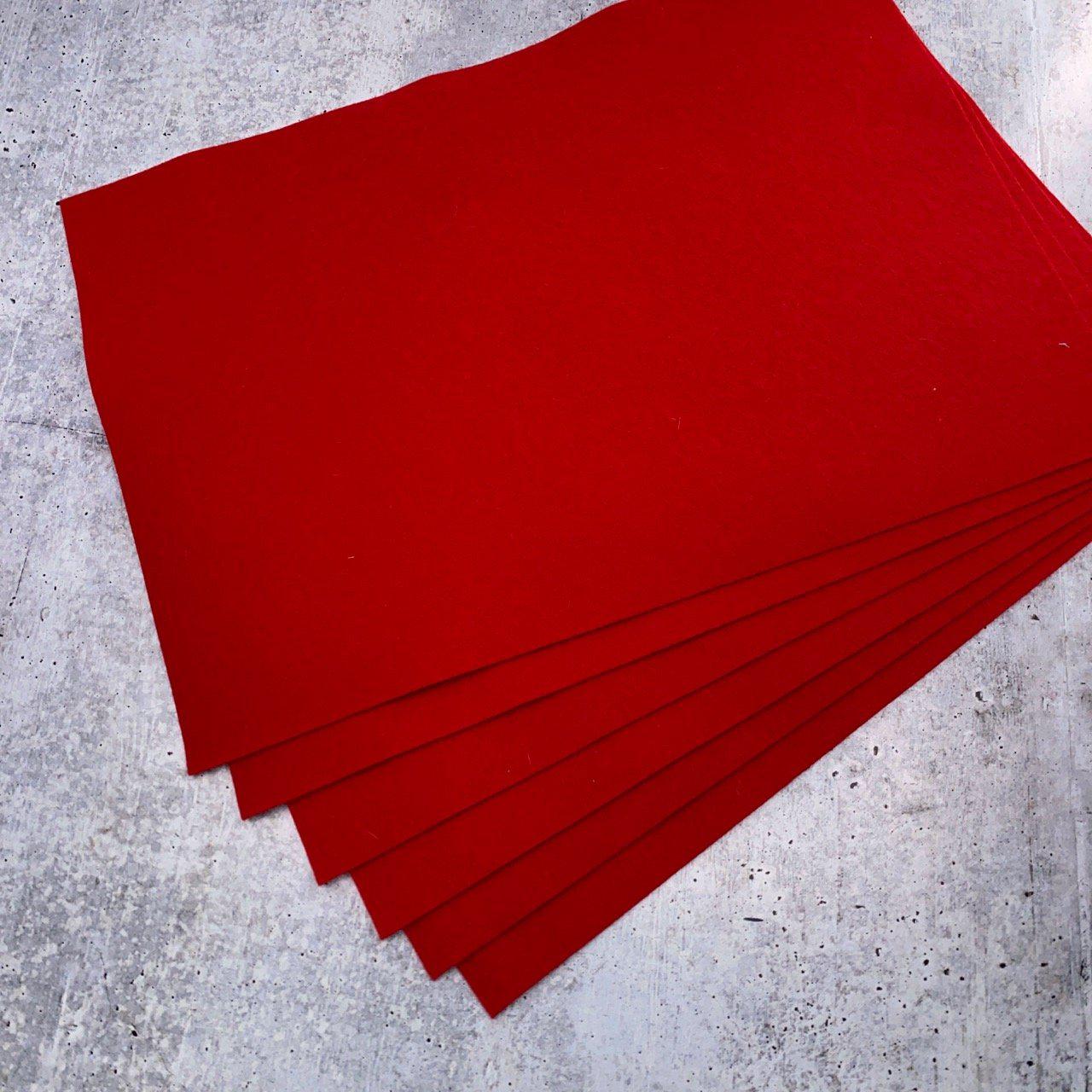 gather here-100% Wool Felt Sheets-fabric-07 Red-gather here online