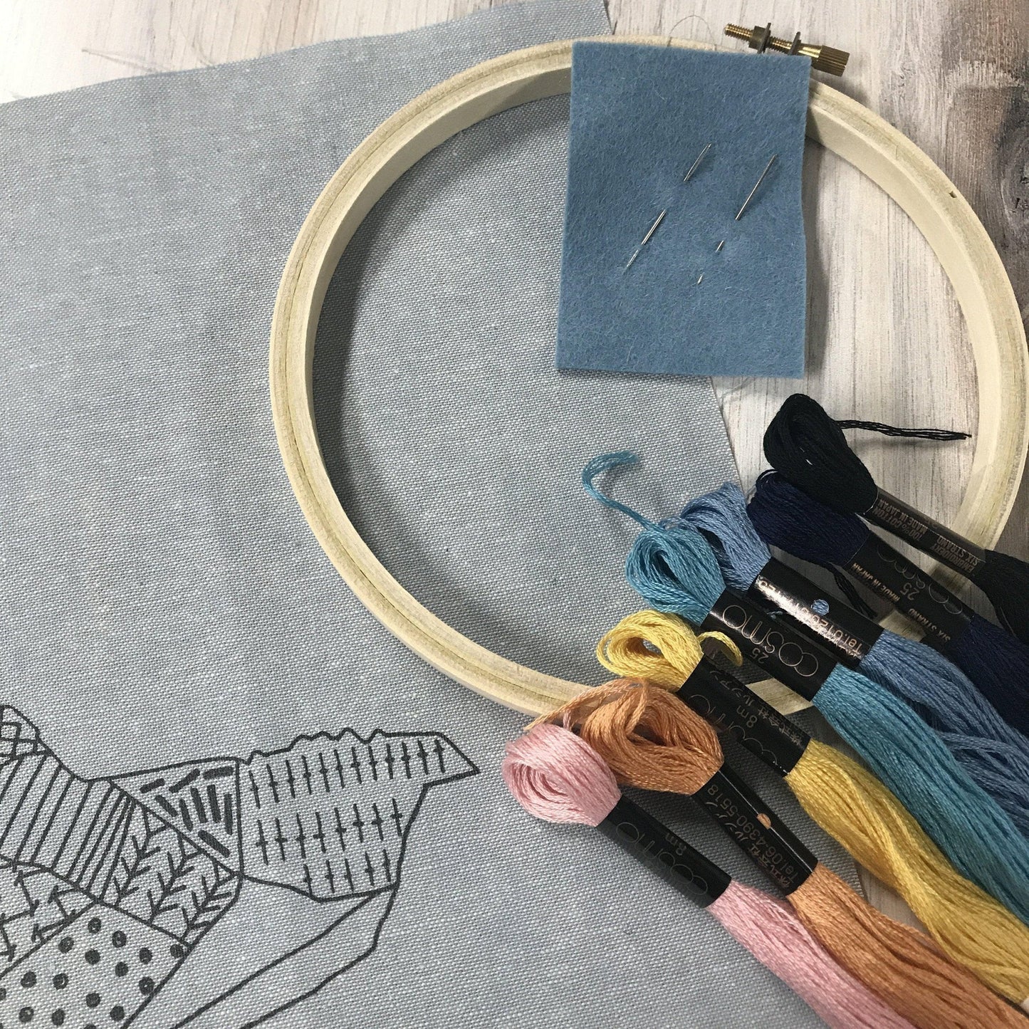 gather here - Our Fair City Cambridge Embroidery Kit - Winter - gatherhereonline.com