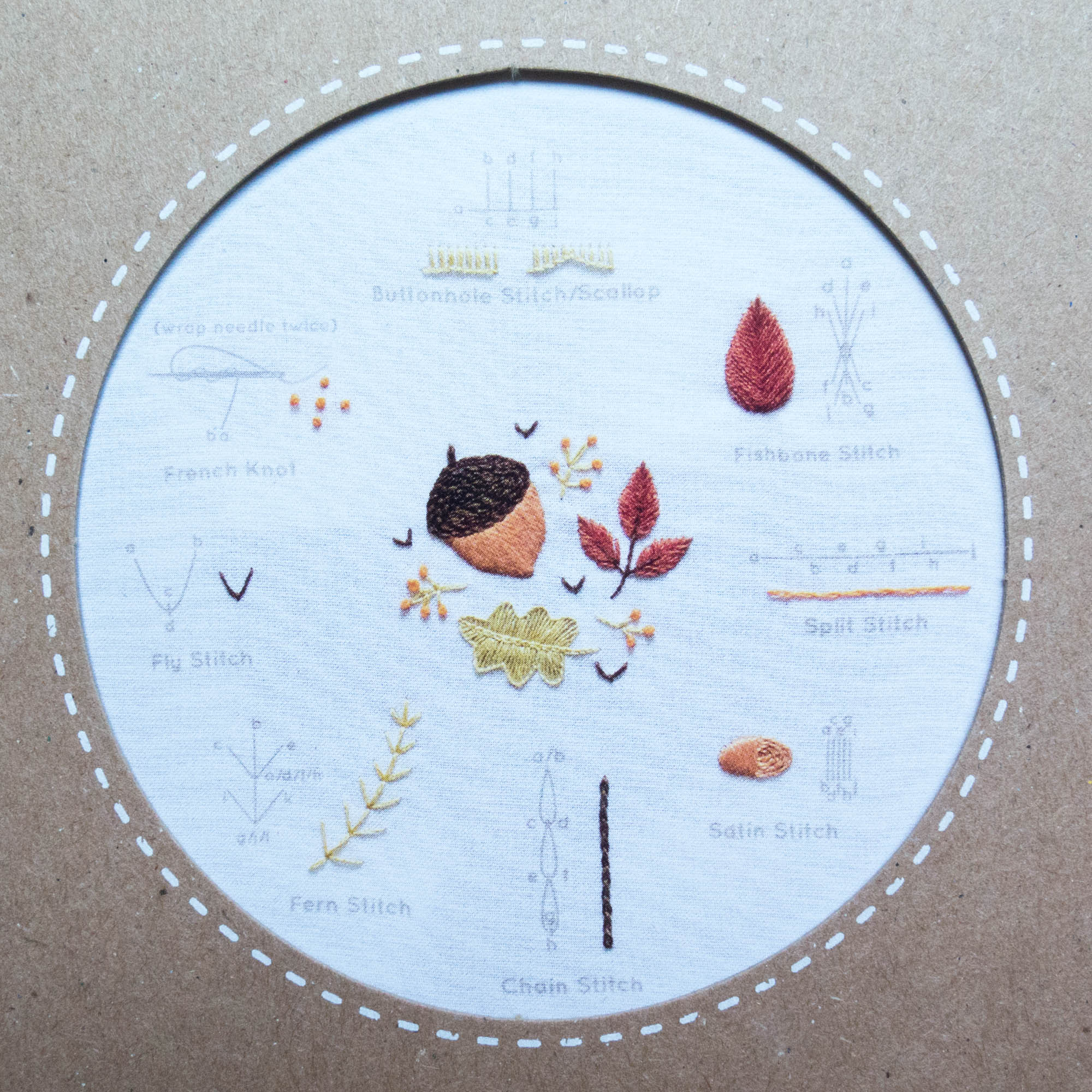 gather here classes-Autumn Embroidery Sampler-class-gather here online