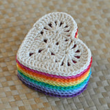 gather here classes - Granny Heart Crochet Coaster - Default - gatherhereonline.com