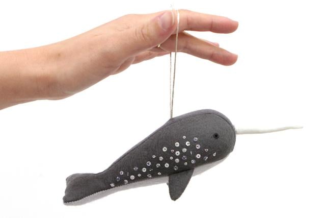gather here classes - Narwhal Ornament - Default - gatherhereonline.com