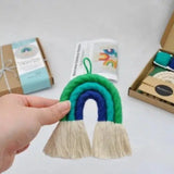 Macramallama-DIY Bright and Bold Small Macrame Rainbow Craft Kit-craft kit-Green-Blue-Indigo-gather here online