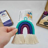 Macramallama-DIY Bright and Bold Small Macrame Rainbow Craft Kit-craft kit-Blue-Indigo-Purple-gather here online