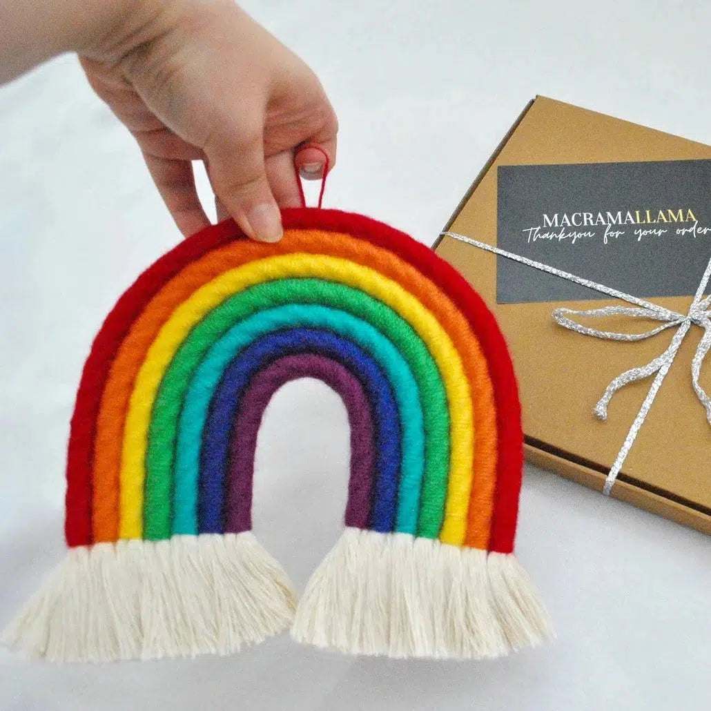 Macrame DIY Christmas Ornaments Rainbow Craft Kit, Adult Craft Kit